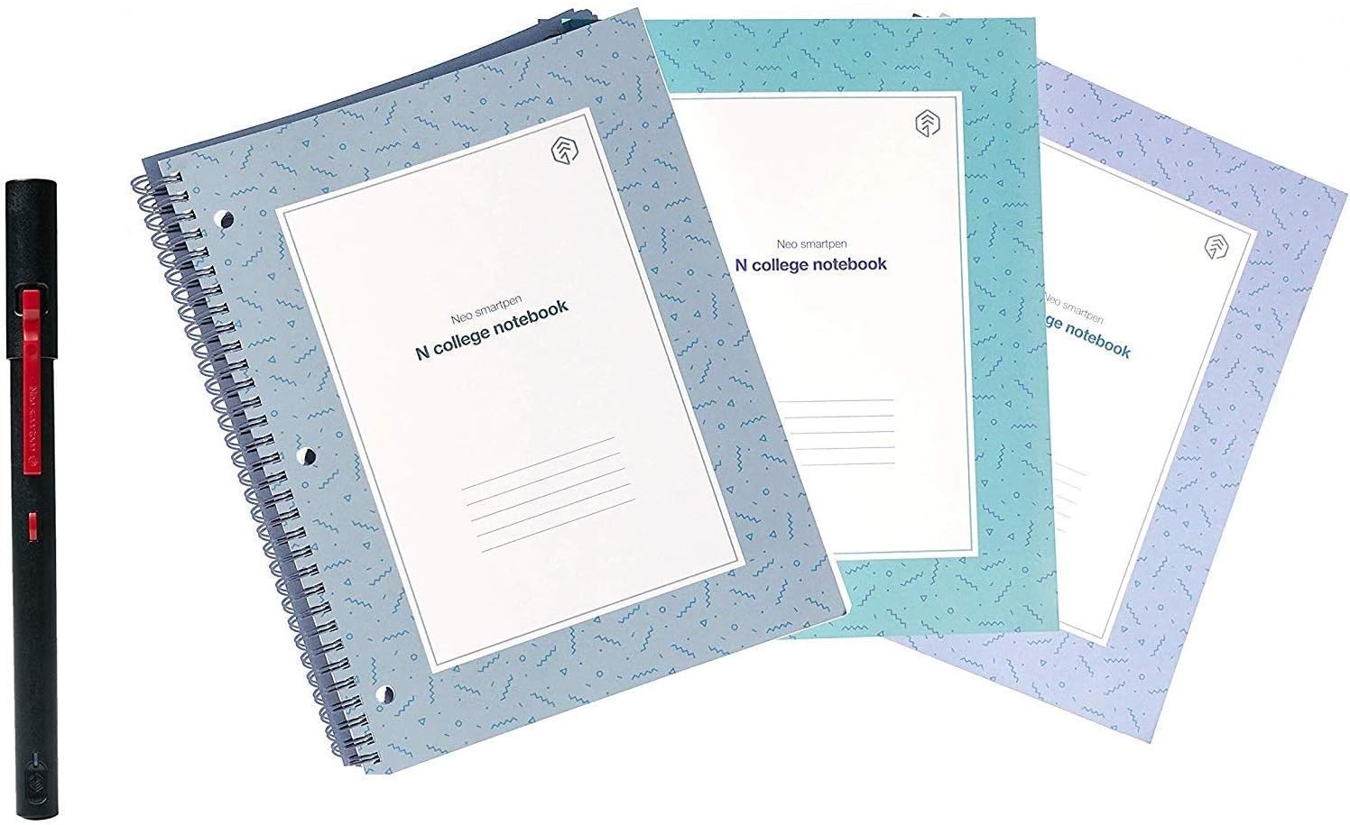 NEO SMARTPEN M1 Wireless Digital Pen (Navy) Bundle with 3-Pack of N College Notebooks (144 Ruled Pages) - Compatible with Windows, iOS/Android Smartphones and Tablets