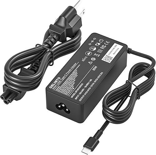 Cargador USB C de 65 W apto para Lenovo Thinkpad/Yoga/Chromebook/Thinkbook y más USB tipo C adaptador de corriente