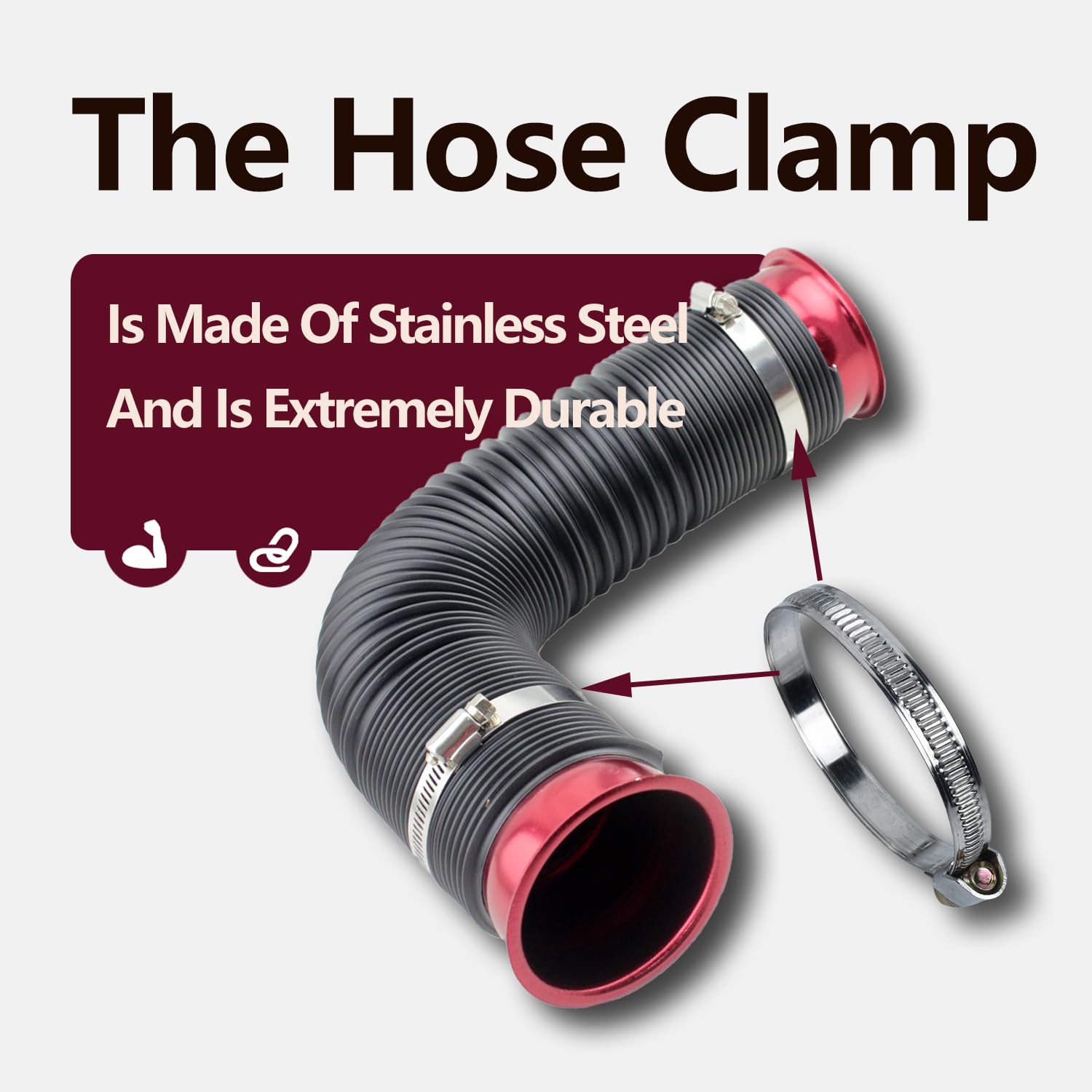 Steel Hose Clamp Hoops - 40-60mm Adjustable -3 Steel Hose Clamp Hoops - 40-60mm Adjustable -3