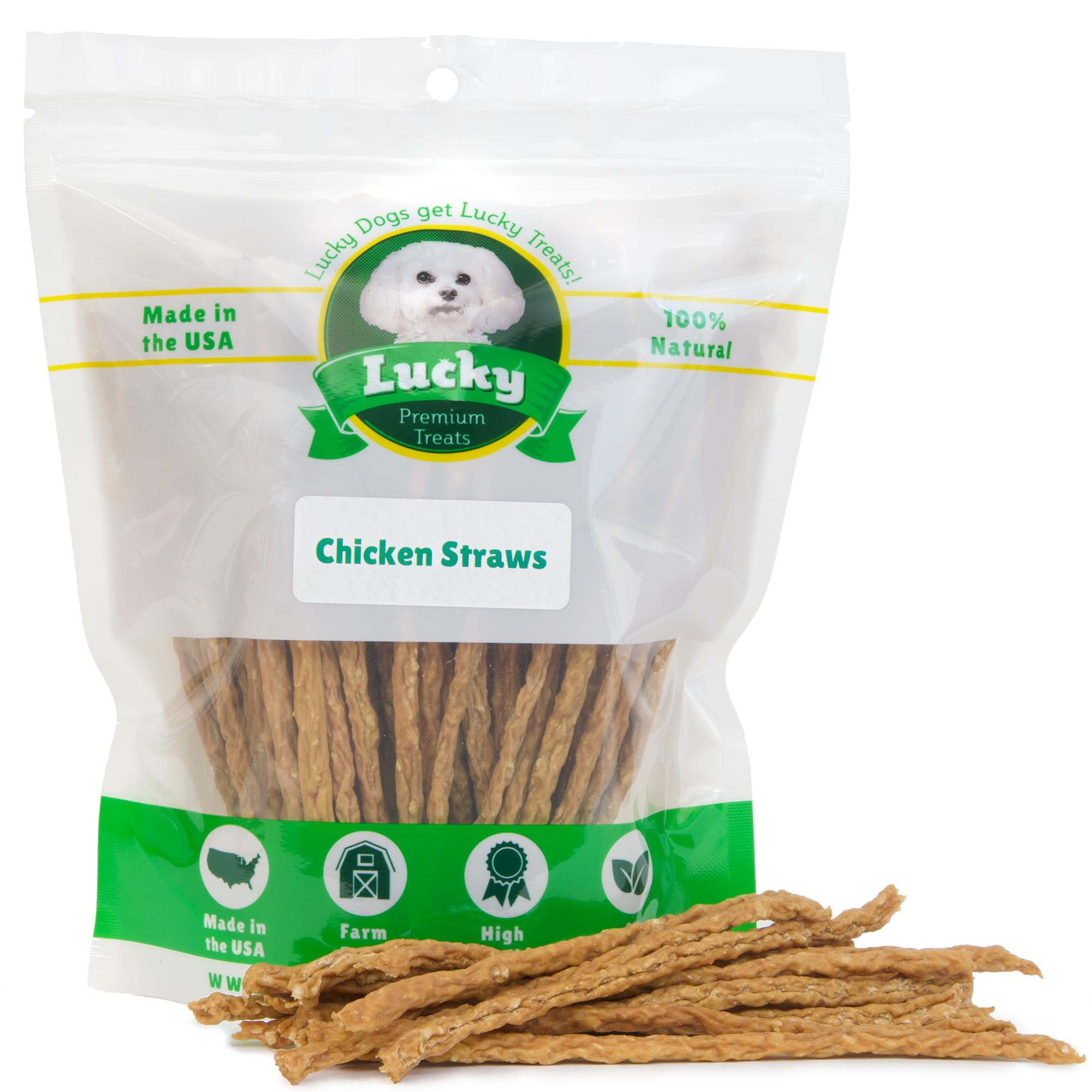 - Chicken Jerky Straws Dog Treats – Chicken Sticks for Dogs Made and Sourced in The USA – Natural Single Ingredient Dehydrated Crunchy Treats for All Breeds – 28oz Bag