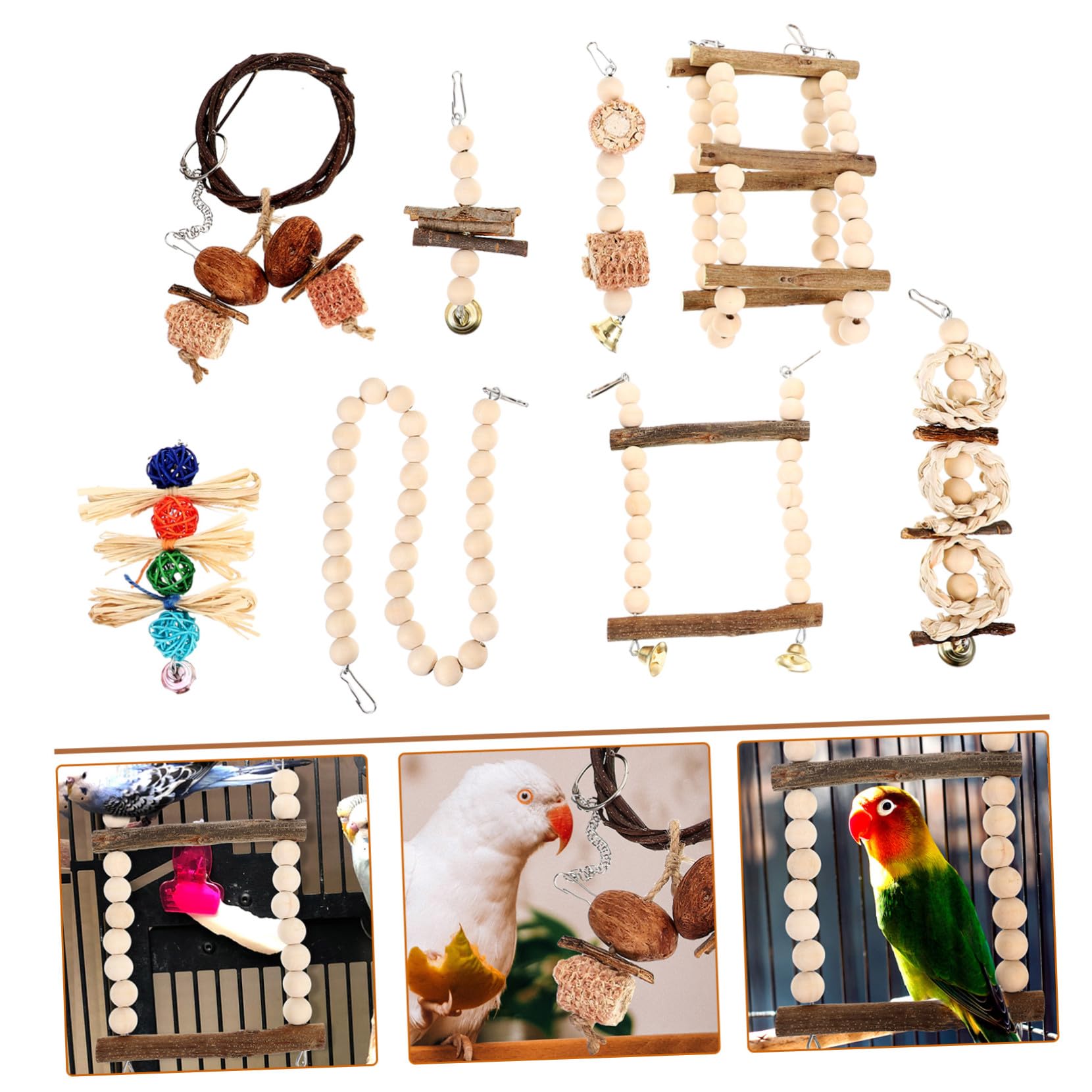 iplusmile Giochi Appesi per Pappagalli in Colorato e Resistente da Mordere Altalena per Parrocchetti e Pappagalli Accessori per Attività e Sicuro