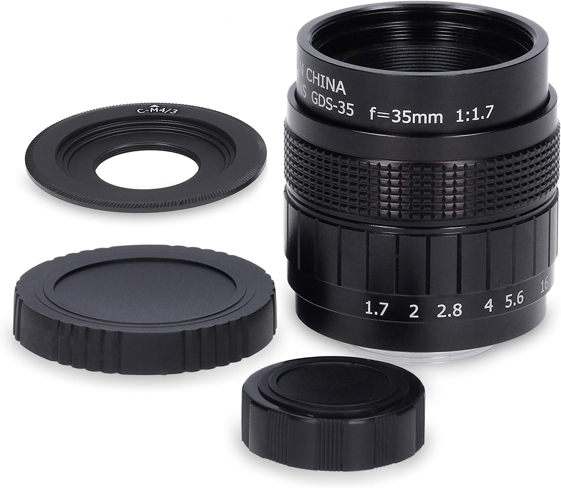 CCTV 1.7 35 mm Lens Lens + C to M4/3 Adapter (Suitable for Blackmagic Pocket