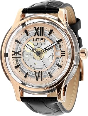 Automatic Swiss Movement Luxury Watch with Sapphire Crystal Case and Italian Leather Strap