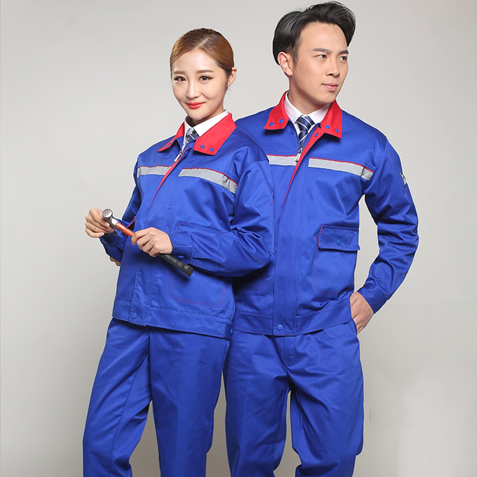 Tuta Manica Lunga Lavoro Generale Per Gli Uomini Donne Auto Officina Riparazione Meccanico Uniformi Abbigliamento Da Lavoro