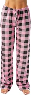 Womens Pajamas,Womens Pajama Pants Plaid Stretch Comfy Lounge Pant Drawstring Waist Sleep Bottoms With Pockets