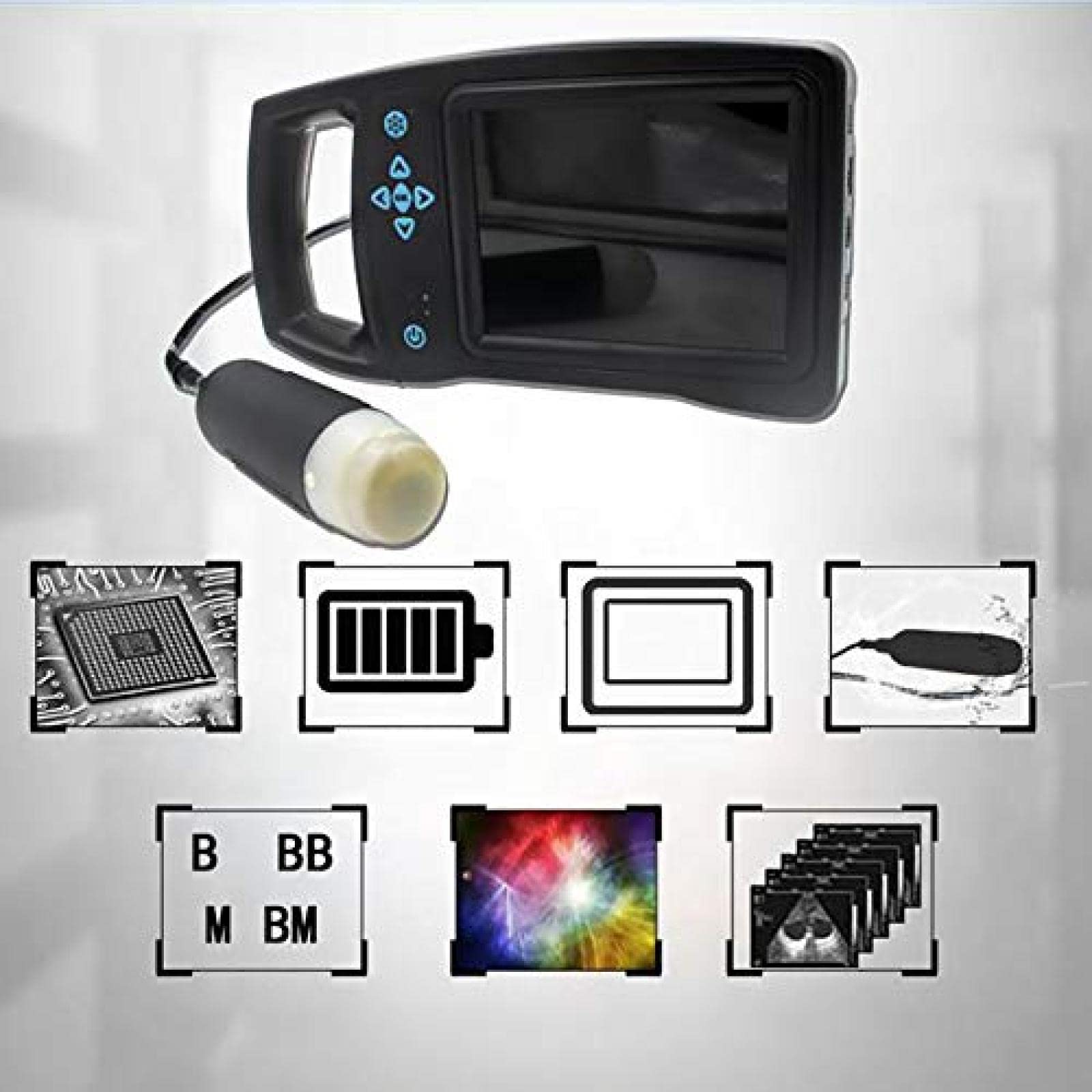 Scanner Portatile ad ultrasuoni, Tester di Gravidanza Veterinario ad ultrasuoni B, Dispositivo diagnostico a Colori con scansione a Ventola Meccanica da 3,5 MHz, utilizzato per l'ispezione d