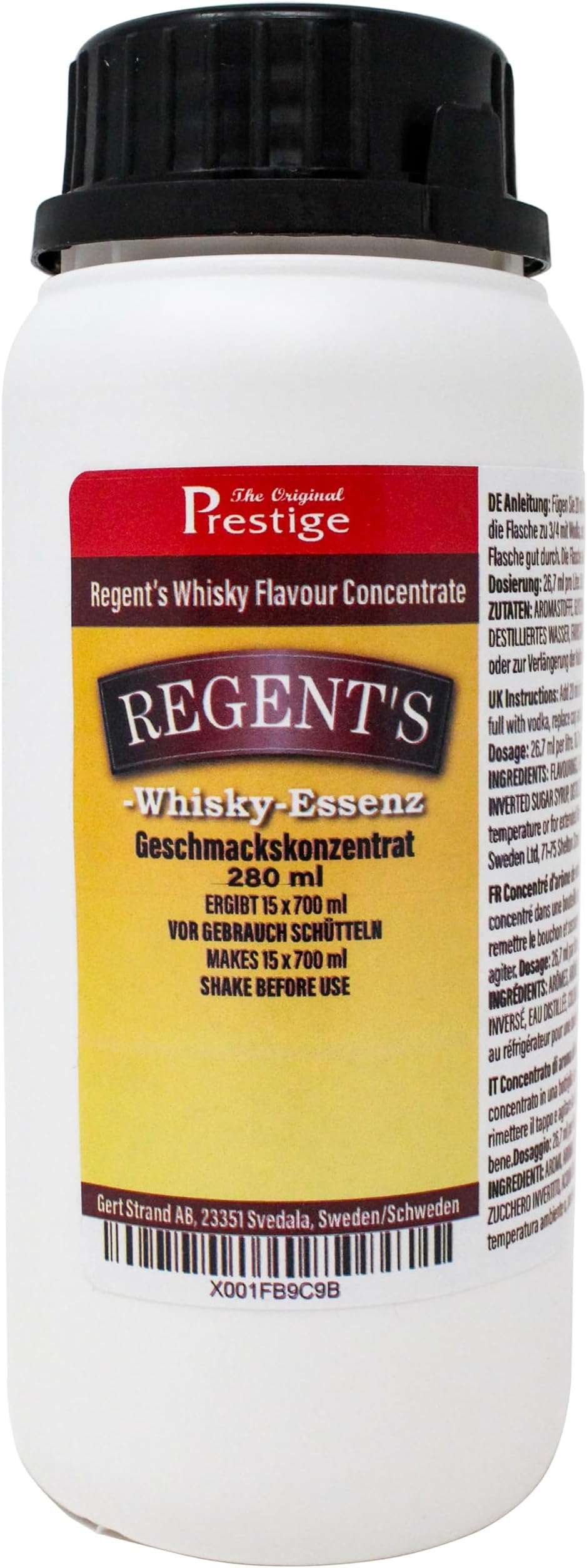The Original Prestige - Regents Flavouring Essence Concentrate 280 ml – Add 20 ml into 750 ml – for Drinks and Beverages Mixers, Homebrewing and More