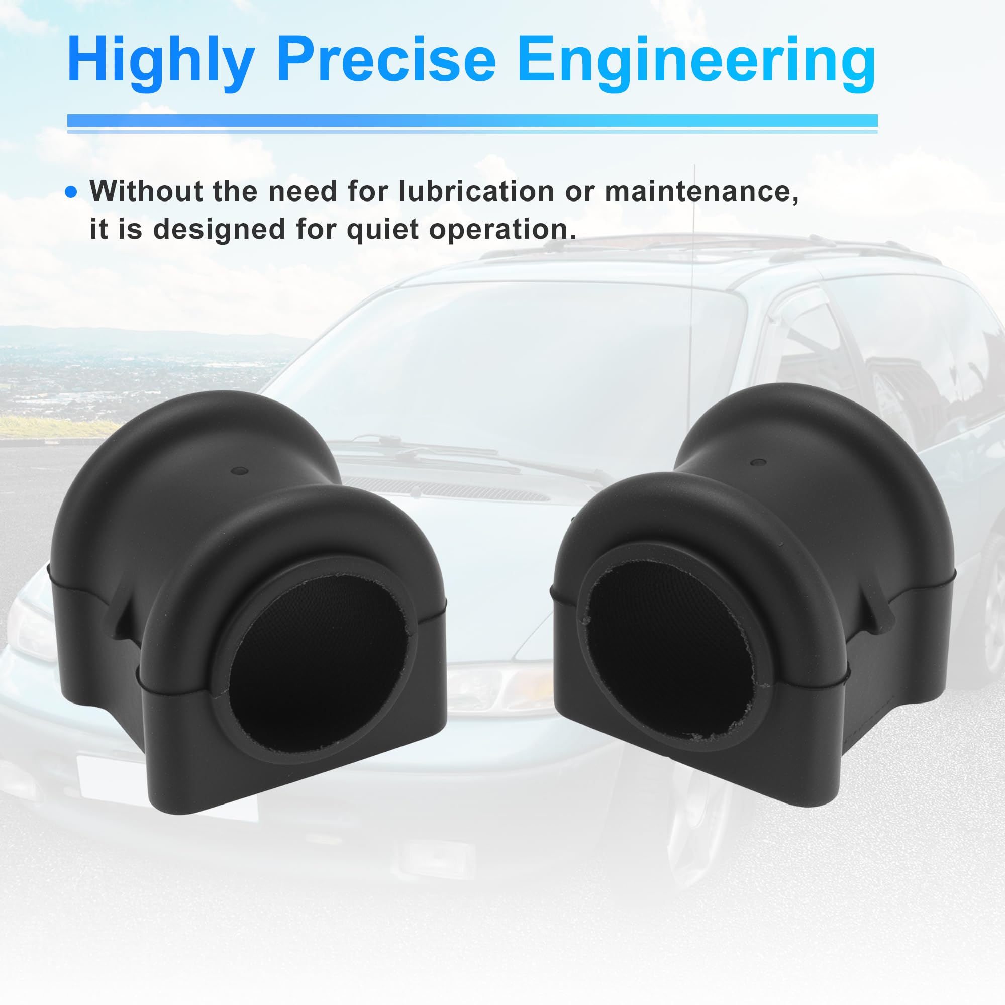 A ABSOPRO K7383 Avant Gauche/Avant Droite Stabilisateur Barre Stabilisatrice Bague Kit Pour Jeep Wrangler 1997-2006 Caoutchouc Suspension Kit Noir 2 Pcs