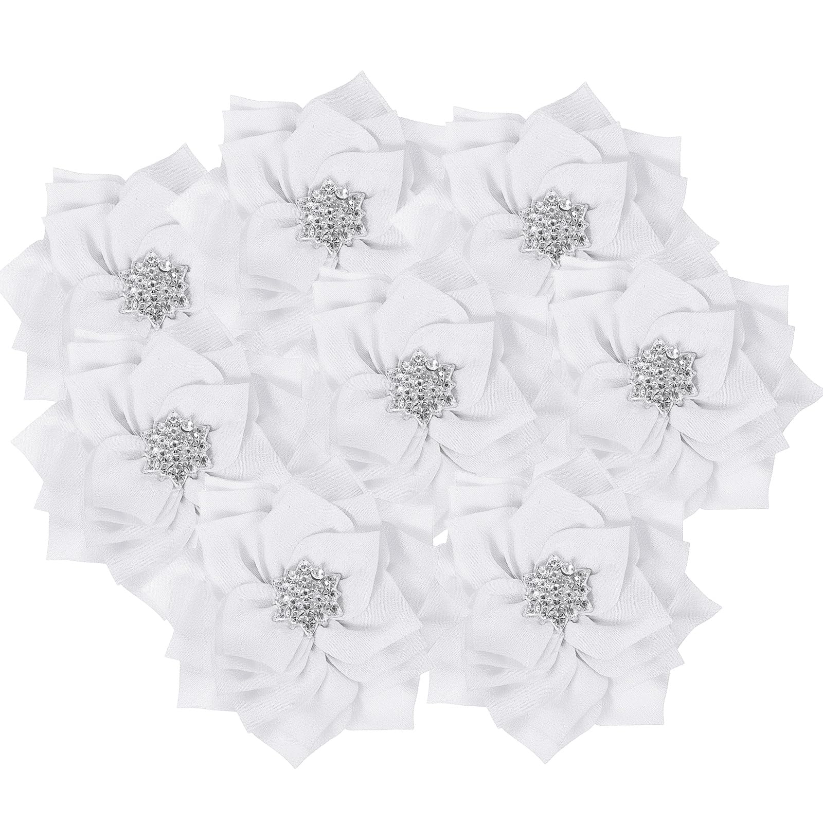 PATIKIL 3 Inch Rhinestone Pearl Chiffon Flower