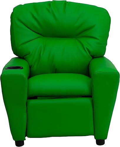 Miniatura 5 de EMMA + OLIVER Reclinable infantil de vinilo verde con portavasos