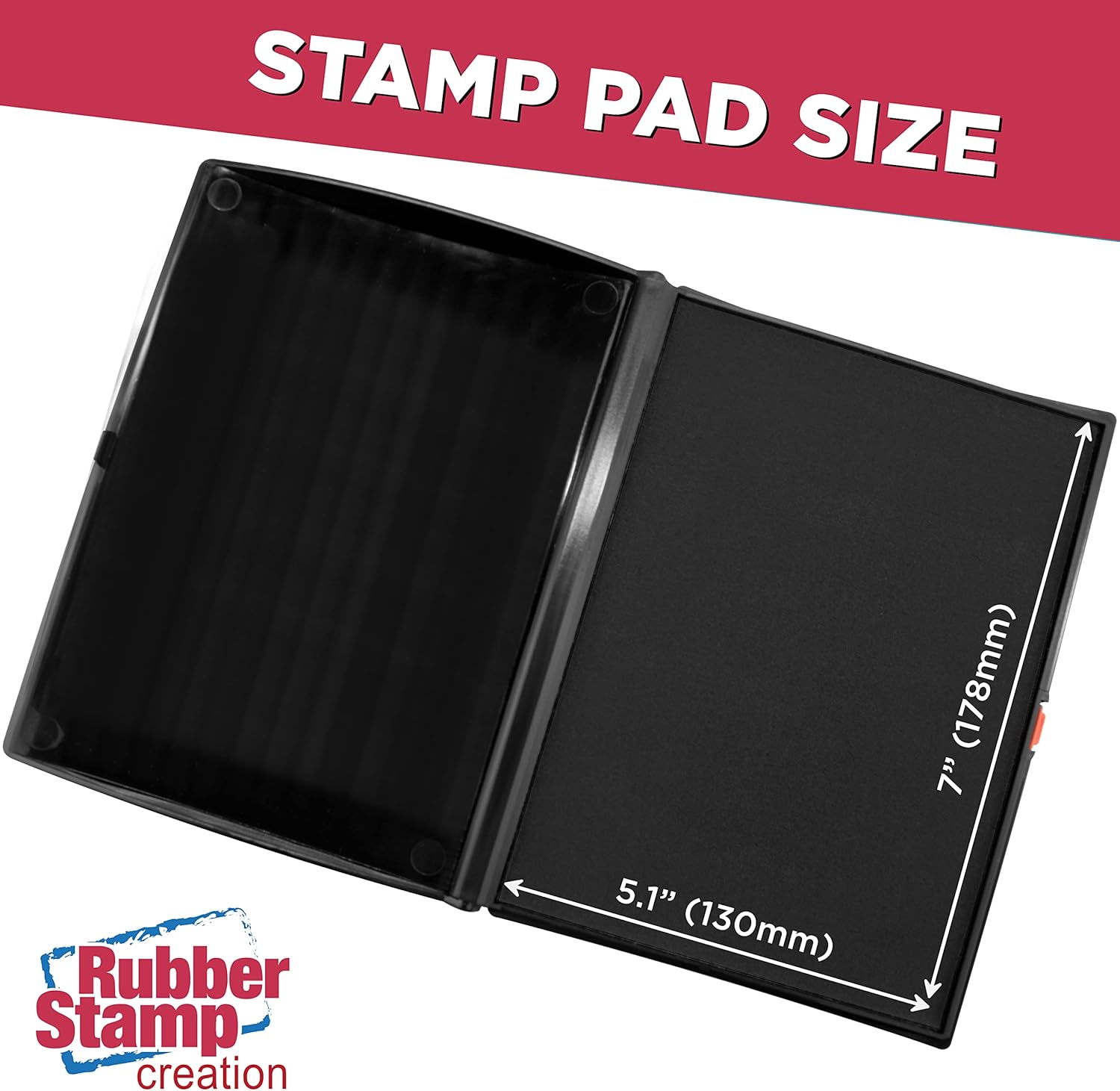 Large Premium Black Ink Stamp Pad - 5" by 7" - Quality Felt Pad Black 5" x 7" image 3 of 6 B07JZG7J9C