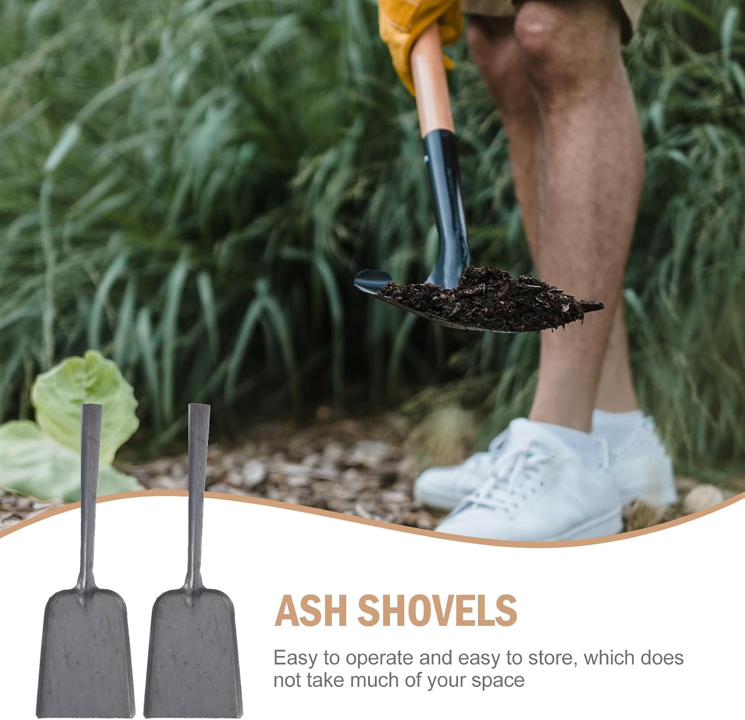 2pcs Stove Coal Shovels and Ash Shovels Set, Large and Small Metal Scooping Spades Without Handles for Fireplace, BBQ, and Home Heating Use