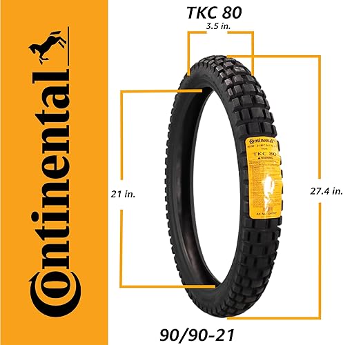 Miniatura 2 de Continental TKC 80 Twinduro M+S - Neumático de motocicleta duradero para todoterreno y carretera para turismo de aventura (90/90-21)