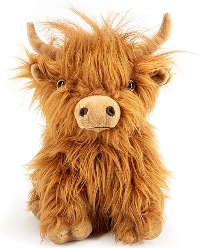 Juguete de peluche de vaca Highland - Animal de peluche marrón de vaca Highland - regalo para niñas y niños