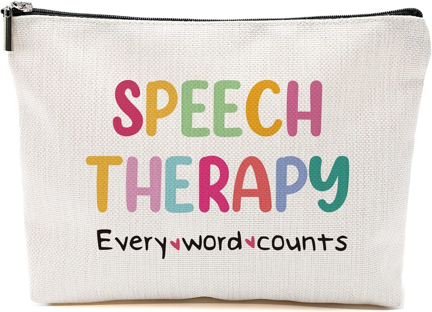Speech Therapy Gifts Speech Therapist Gift for Women, Speech Language Pathologist Cosmetic Bag - Speech Therapy Every Word Counts, Birthday Christmas Birthday Thanksgiving Gifts for SLP Makeup Bag