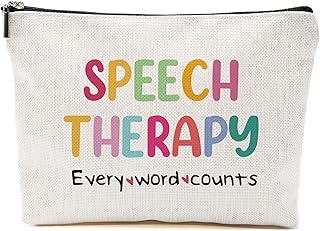 Speech Therapy Gifts Speech Therapist Gift for Women, Speech Language Pathologist Cosmetic Bag - Speech Therapy Every Word Counts, Birthday Christmas Birthday Thanksgiving Gifts for SLP Makeup Bag