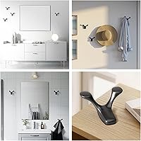 Vista 6 de Ganchos de pared para abrigos, ganchos de puerta, 4 paquetes de ganchos modernos de doble punta, ganchos de bata resistentes para colgar toallas