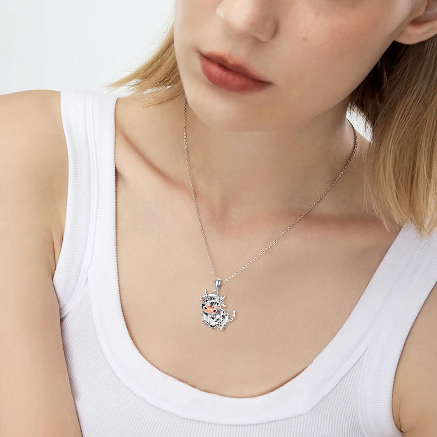 Horse/Phoenix/Owl/Dog/Cow/Fox Necklace Sterling Silver Turquoise/Dalmatian Pendant Crystal Necklace Horse Jewelry Gifts for Women