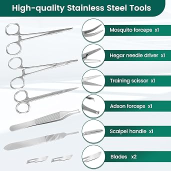Ultrassist Suture Practice Kit with Silicone Skin Pad and Tools