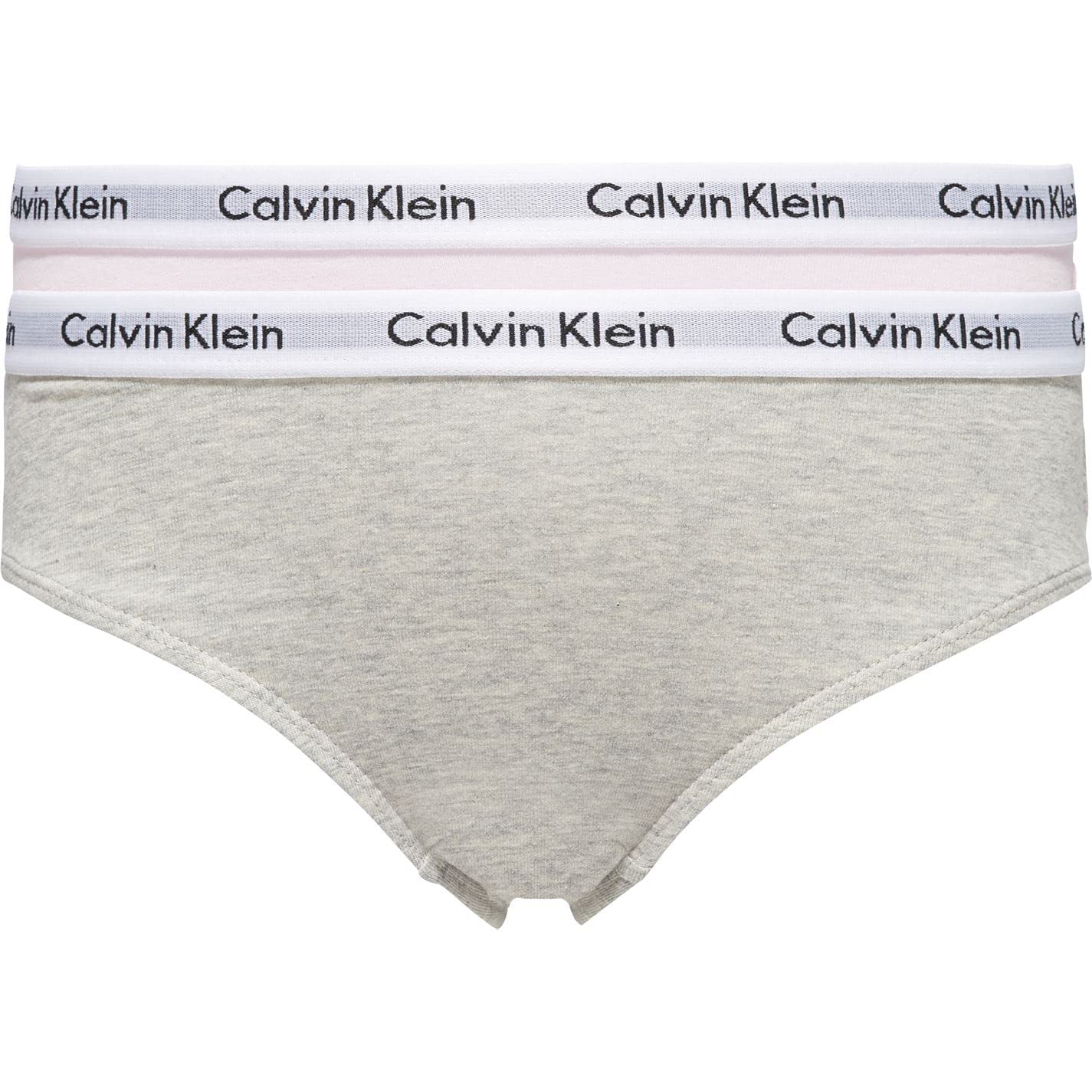Calvin Klein Girl's 2PK Bikini G80G895000 Panties, Multicolour (Grey HTR/Unique), 8-10 Years