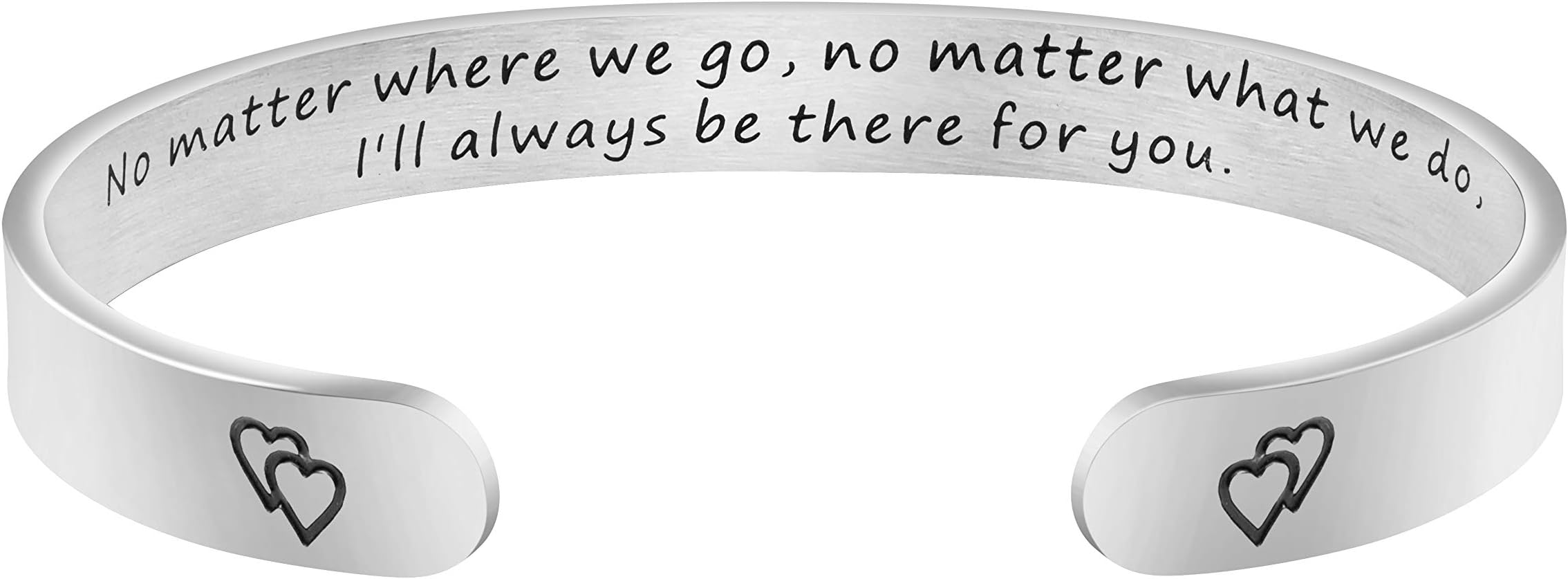 JoycuFFInspirational Bracelets for Women Hidden Message Mantra Cuff Bangle Stainless Steel Friend Encouragement Gift