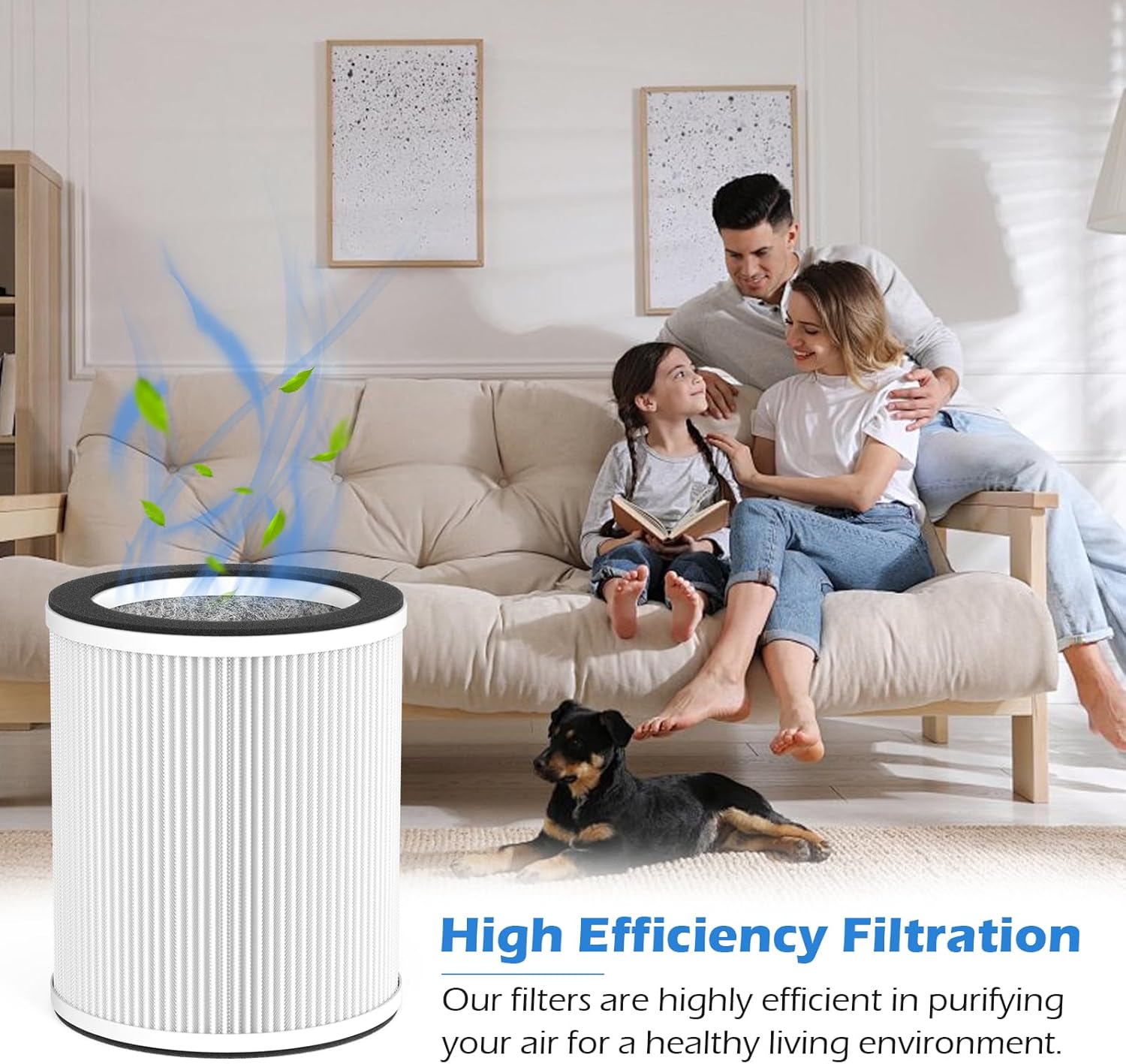 2-Pack HP400 Series Replacement Filter Compatible with Hunter HP400 Cylindrical Tower Purifiers, for Model H-HF400-VP/H-PF400, with 4×Pre-Filters - Image 6