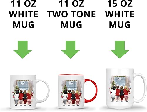 Miniatura 24 de Gossby Taza de café de Navidad personalizada para amigas, regalos de amistad personalizados para mujeres con diseño, nombre, regalo de mujer para 3
