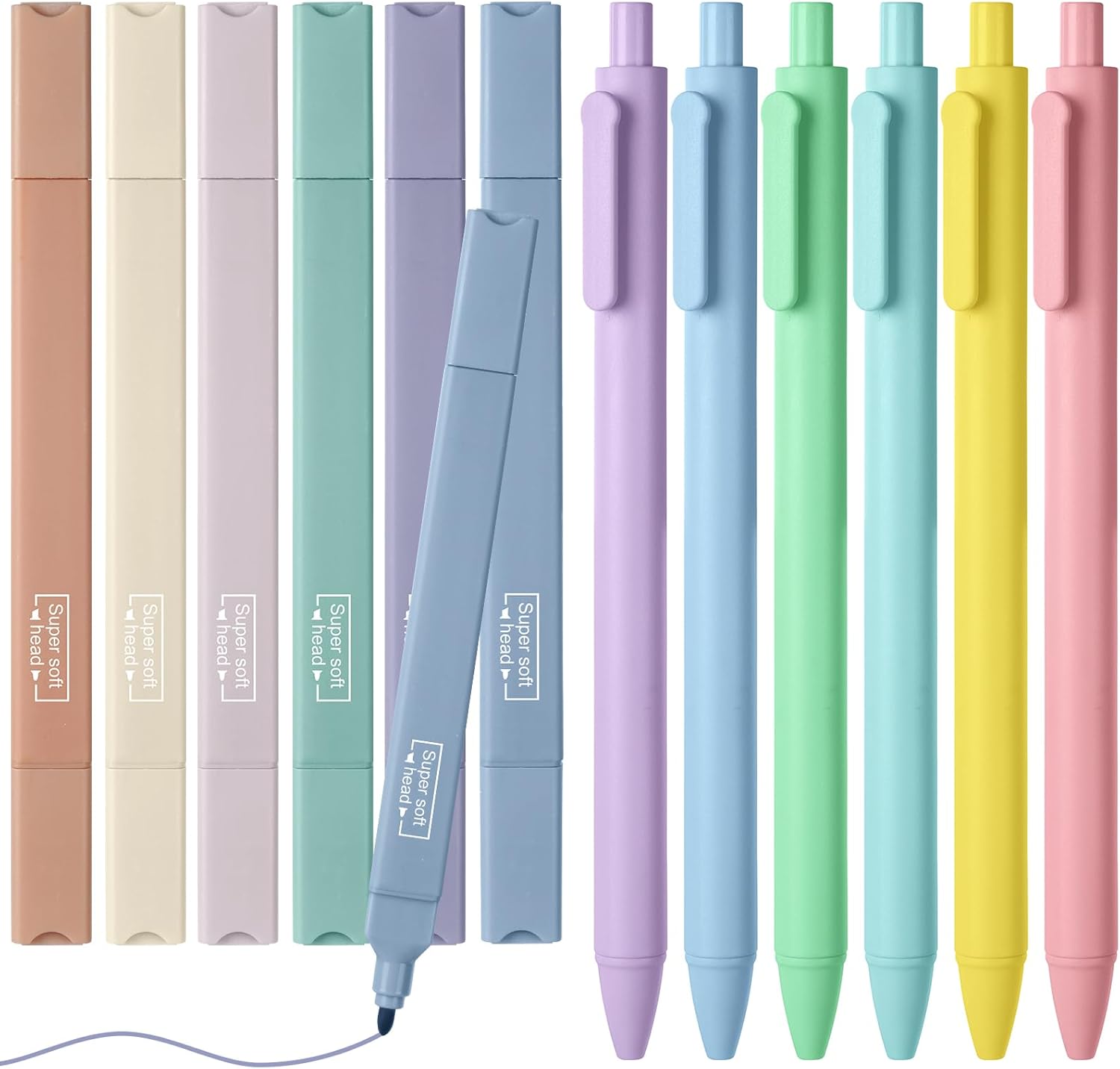 Vicloon Aesthetic Stationery Set, 18pcs Aesthetic School Supplies, 6pcs