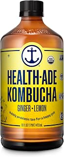Health-Ade Kombucha, Organic Lemon Ginger, 16 Fl Oz Bottle