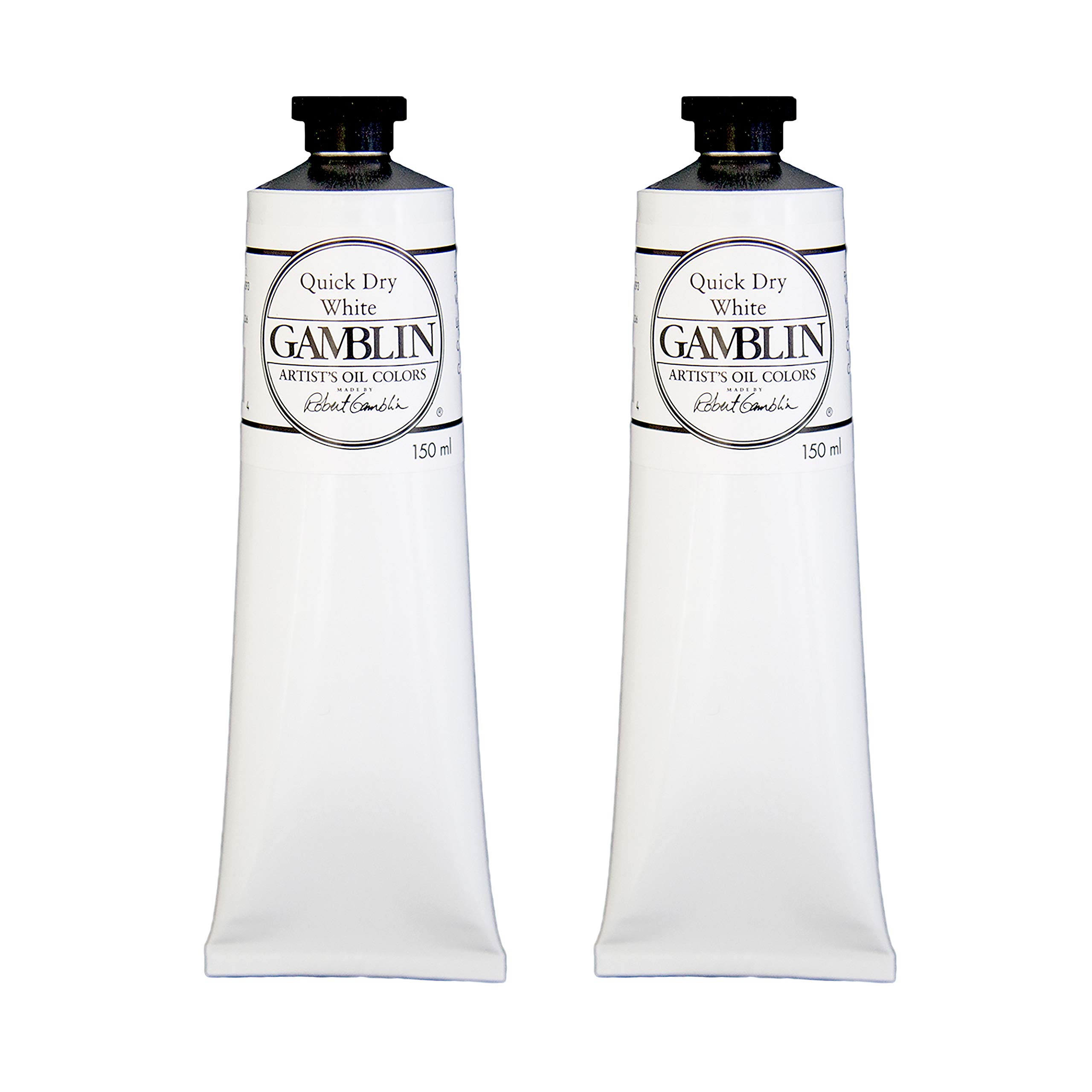 Gamblin Artist Oil Paint Set For Professionals - Quick Dry White - 150ml Tubes - 2 Pack