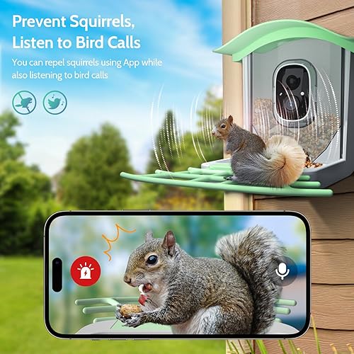 Miniatura 5 de GAGEUR Comedero para pájaros con cámara, cámara inteligente para comederos de pájaros con panel solar, identificación con inteligencia artificial