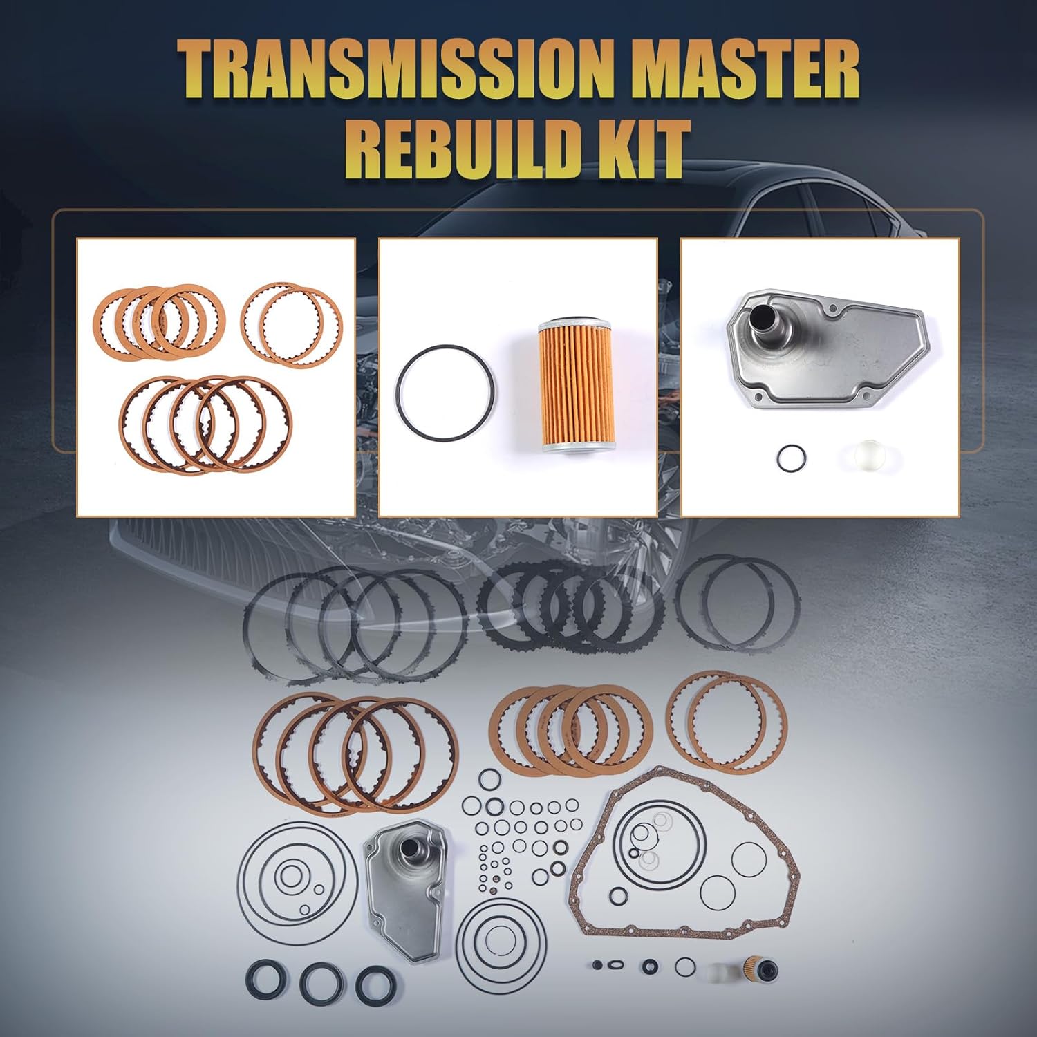 RE0F11A Transmission Master Rebuild Kit Filter Clutch Disc Fit for 2011-2022 Chevy Spark 2013-2014 Mitsubishi Lancer 1982-2022 Nissan Sentra NV200 11-14 Suzuki Swift Replace OE JF015E