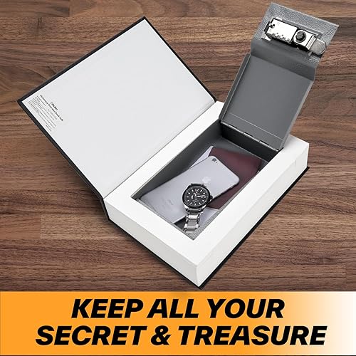 Miniatura 5 de Ohuhu Caja fuerte de transferencia de papel real, caja con cerradura de libro combinada para dinero en efectivo, almacenamiento oculto secreto, caja