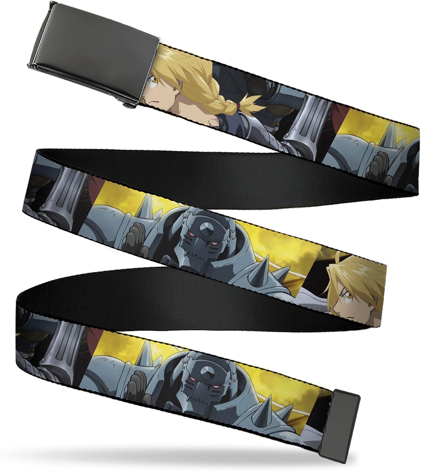 Adjustable Belt, Clamp Buckle, Cut-to-Fit, Fullmetal Alchemist Brotherhood Elric Brothers Pose Blocks