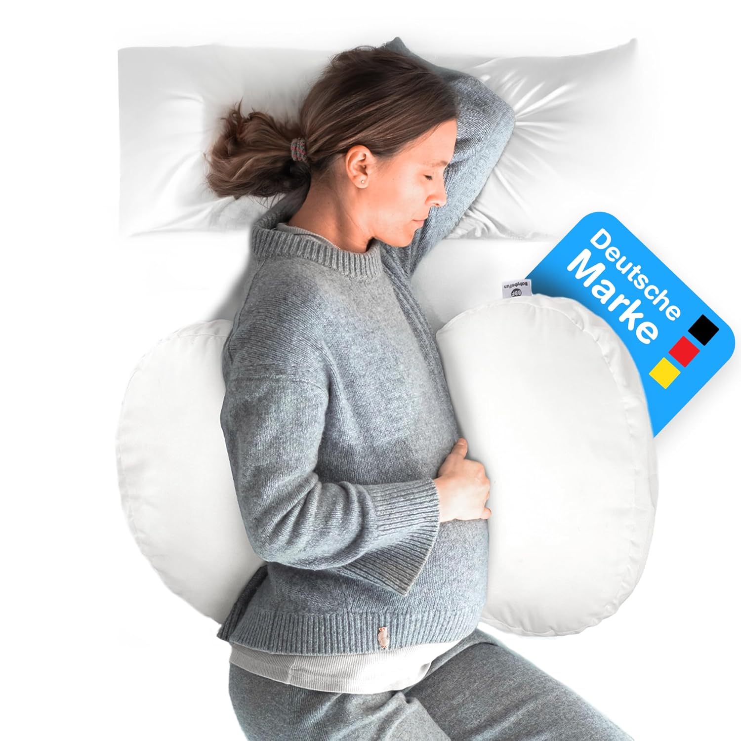 BabybeFun Schwangerschaftskissen [Platzsparend] Pregnancy Pillow, weiß