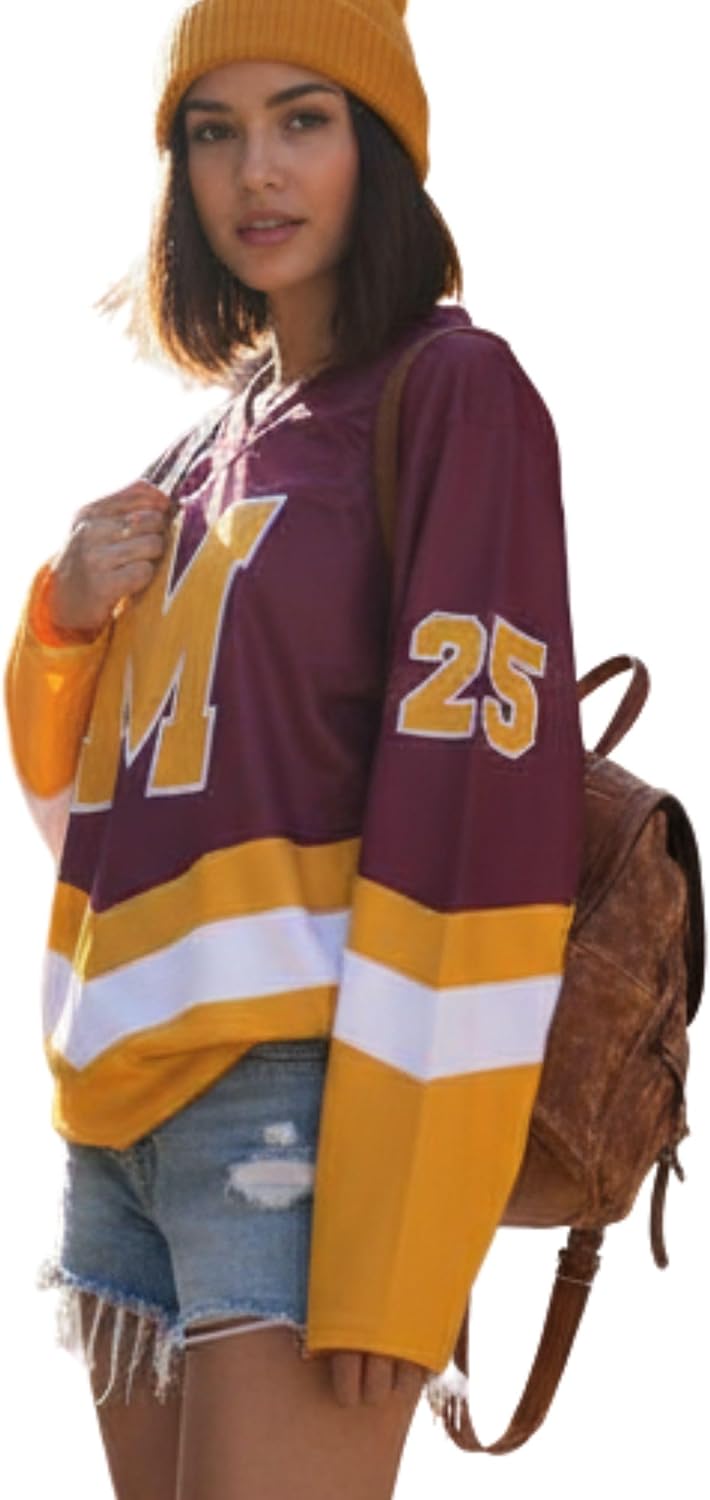 Personalized Hockey Jersey in Maroon and Yellow, Custom Initial, Name and Number