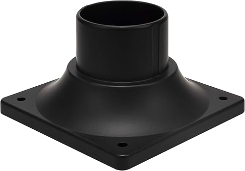 Miniatura 19 de LIT-PaTH Base de montaje de poste para exteriores, base de montaje en muelle con acabado negro mate, paquete de 2