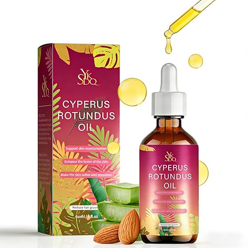 Natural Hair Removal Oil, 100% Pure Cyperus Rotundus Oil for Hair Reduction, 2 fl oz Topical Oil to Slow Hair Regrowth After Shaving & Waxing,