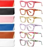 ZOECENT6 Pack Oprah Style Reading Glasses for Women Blue Light Blocking Computer Square Readers with Spring Hinge