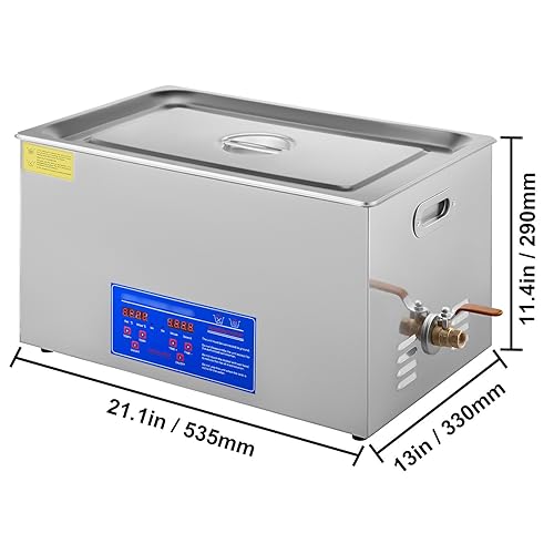 Miniatura 8 de VEVOR Limpiador sónico industrial de 22L con temporizador digital y calentador de 40kHz Limpiador sónico profesional de 110V con excelente efecto