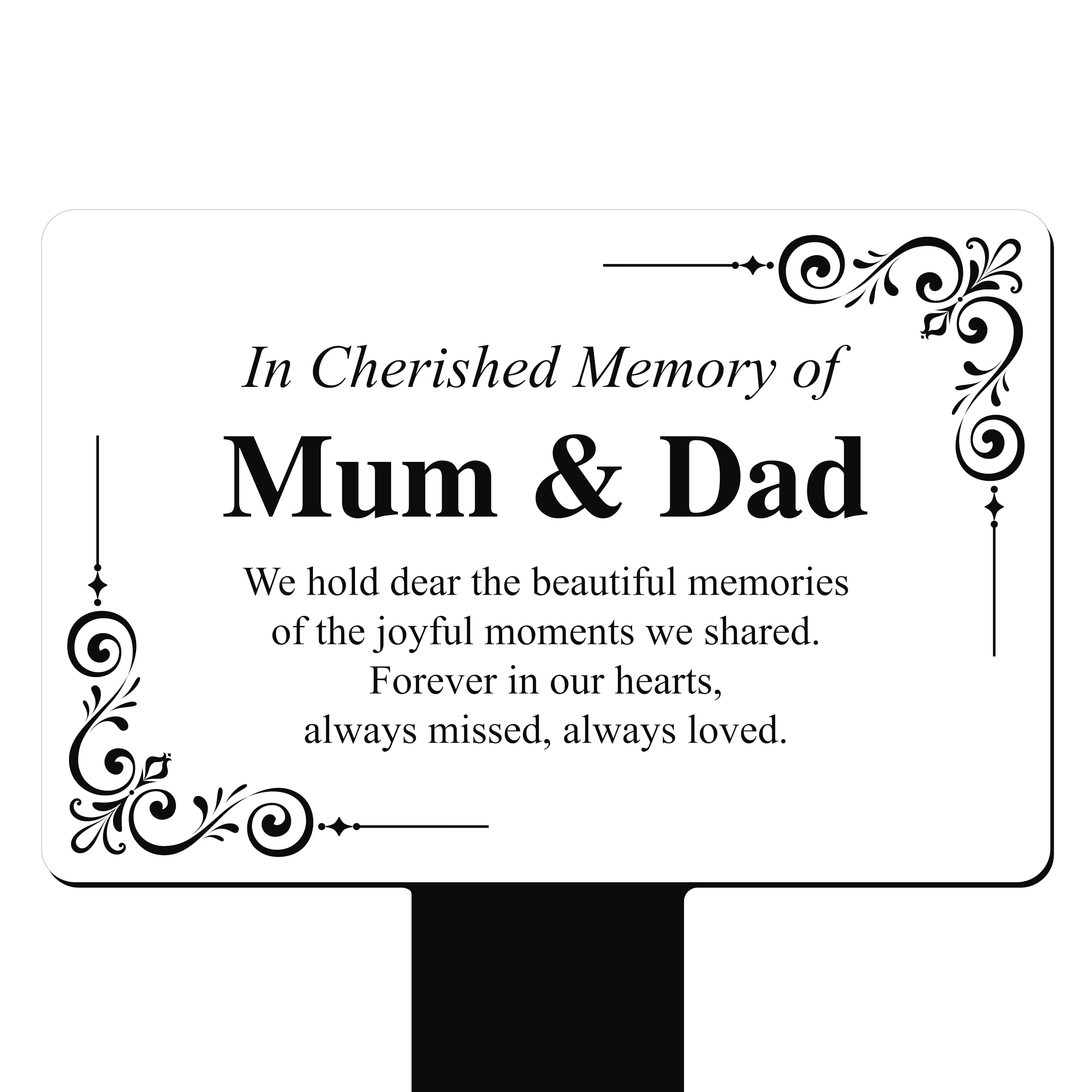 Custom Memorial Plaque β Personalised Bereavement Gifts, Gardens Ground Stakes & Grave Ornaments in Durable Acrylic, Waterproof & Hard-Wearing (White)