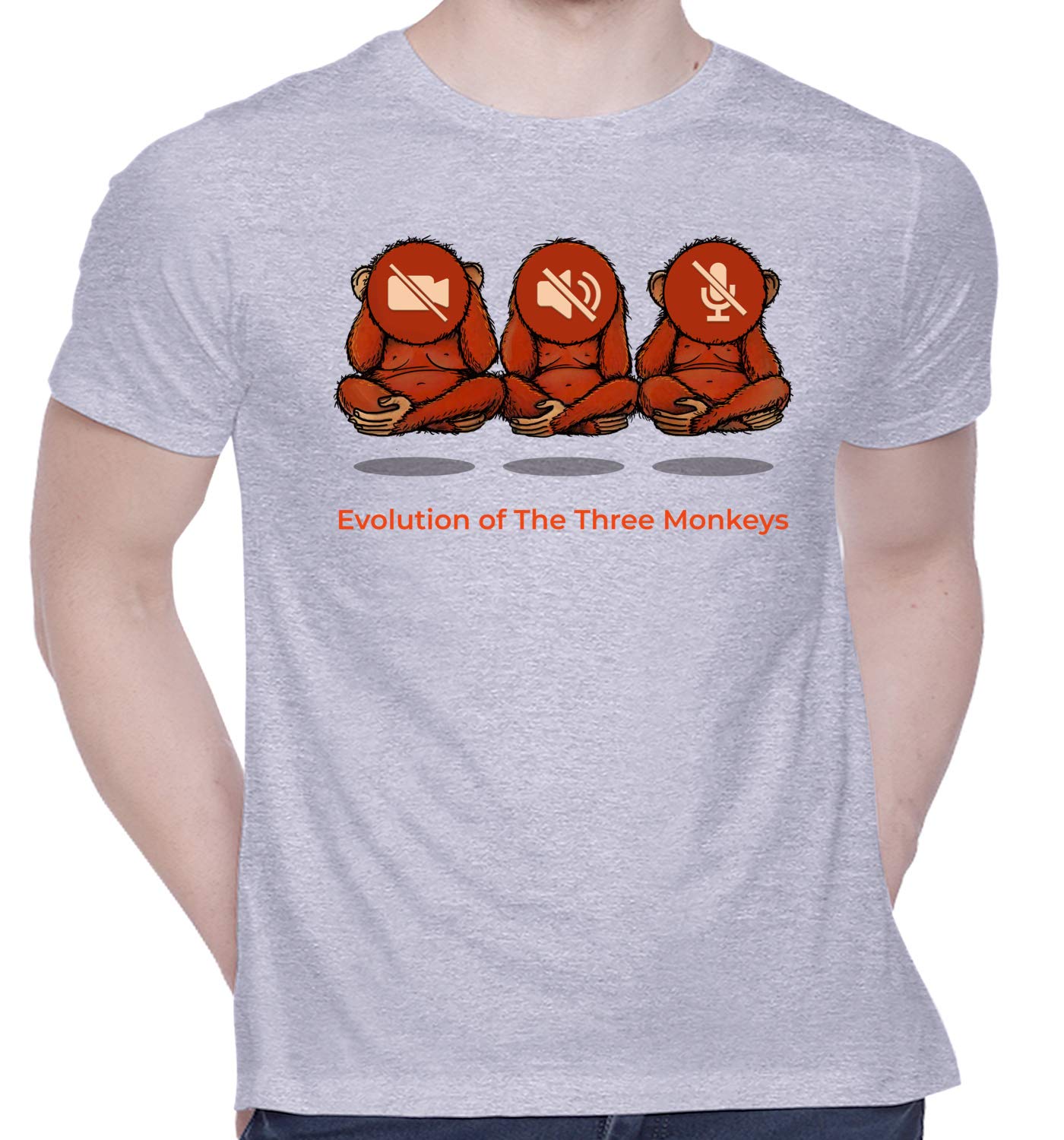 creativit Graphic Printed T-Shirt for Unisex Monkey Evolution Tshirt | Casual Half Sleeve Round Neck T-Shirt | 100% Cotton | D00884-73-picture-20