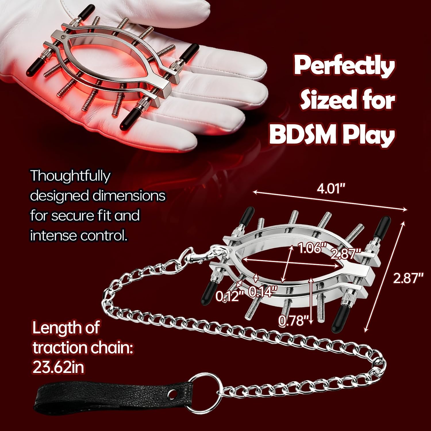 Vaginal Clamps Pussy Clamp Metal Vaginal Spreader Stretcher Adjustable Clit Clamp Pussy Spreader Clip Clitorist Clamp with Chain Bondage Sexual Stimulation Device Extreme Restraints BDSM Toy for Women