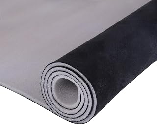 Suede Auto Headliner Fabric 60" Wide by 80" with Foam Backing Suede Headliner Repair Material Car Roof Upholstery Fabric for All Vehicles Boat Home Replacement, Black