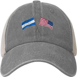 American Flag and Nicaraguan Nicaragua Baseball Cap Golf Dad Hat Adjustable Classic Truck Hat Cap Men Women Black