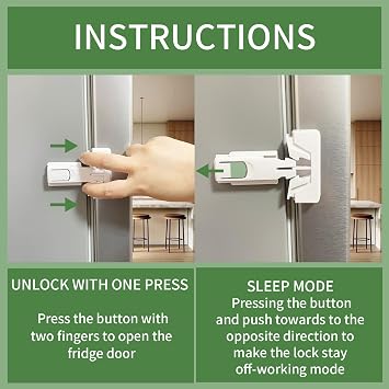 Child Proof Fridge Lock, Baby Safety Refrigerator Door Latch Locks