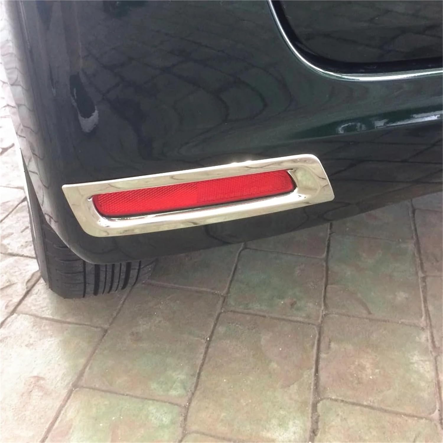 2pcs Rear Reflector Garnish Stainless Steel Fog Lamp Cover Trim Car Styling Accessories Sticker Compatible For Honda NBOX JF3/4 2017-2020