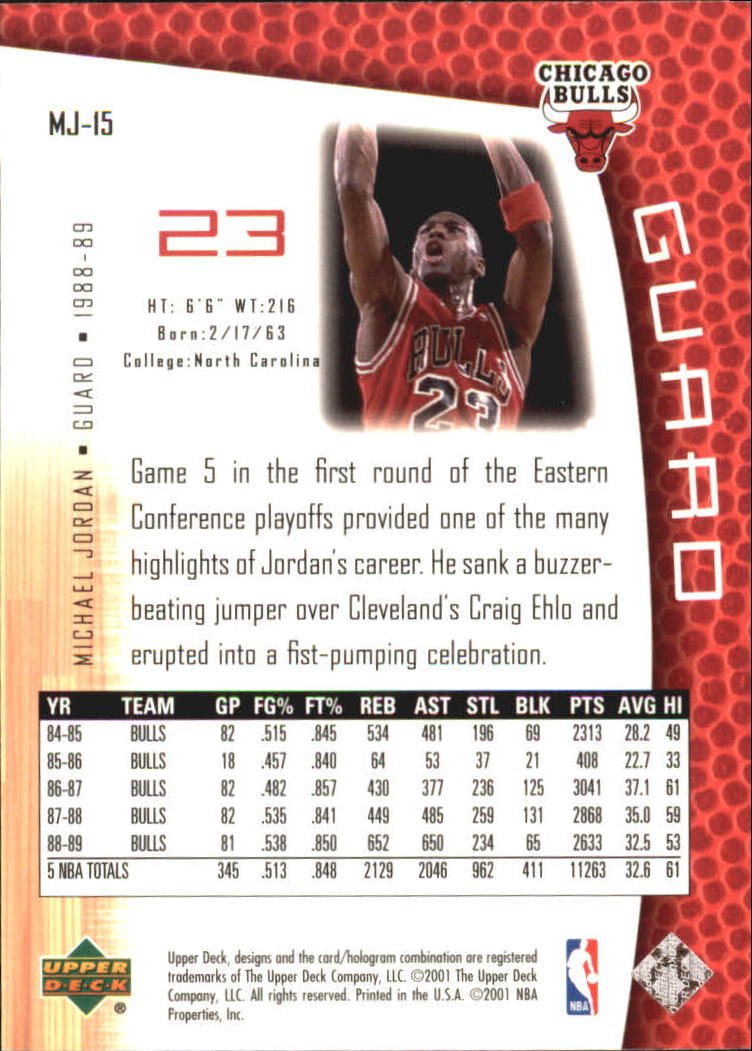 Amazon.com: 2001 Upper Deck MJ's Back Basketball Card (2001-02