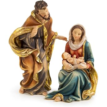 Logbuch-Verlag Holy Family Nativity Figures 18 cm - Nativity Scene with Mary Joseph & Baby Jesus - Decoration for Christmas & Gift Idea