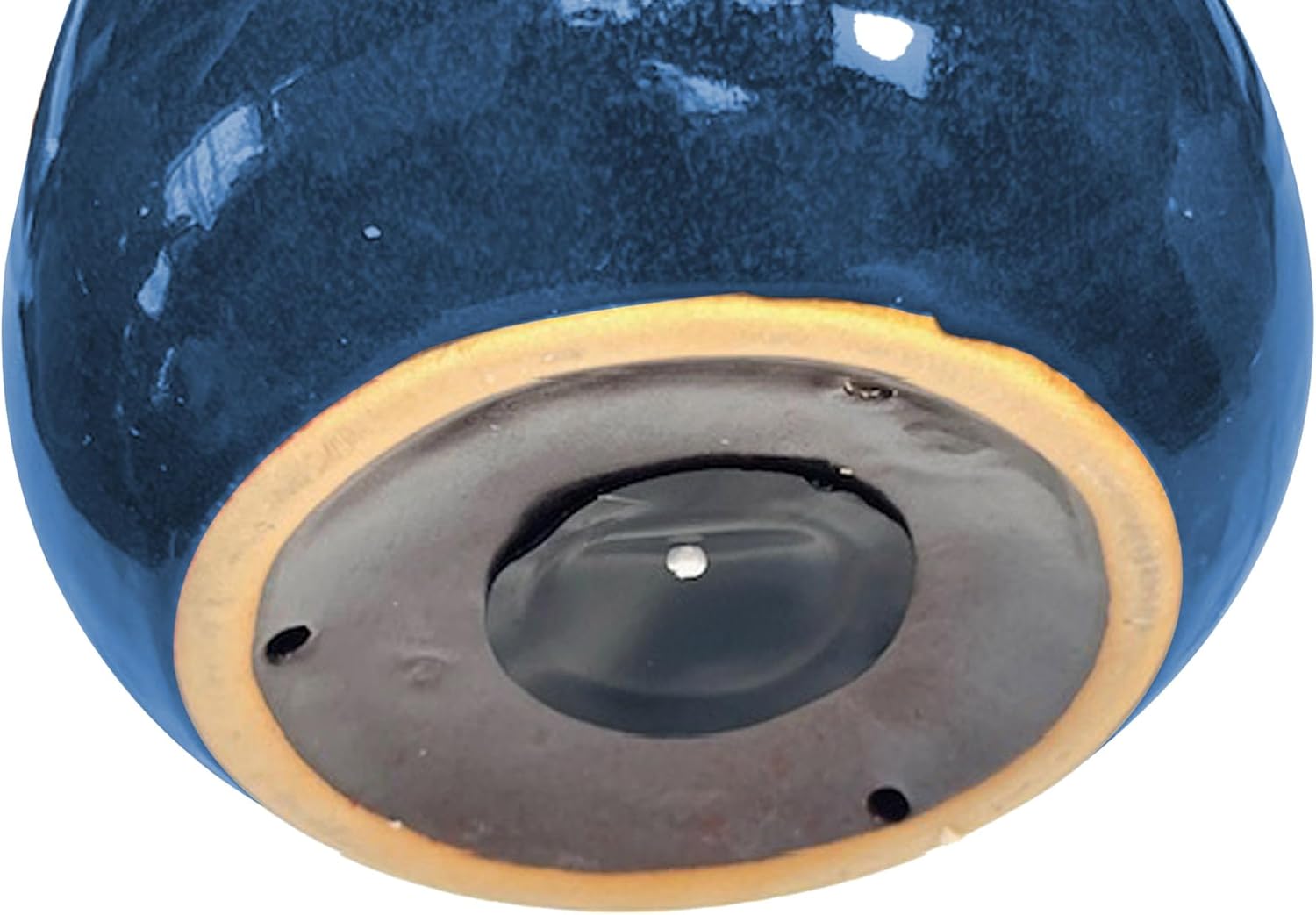 Byer of Maine Egg Bird Home for Small Songbirds, Cobalt Blue, High Fired Porcelain Stoneware, Ceramic Bird House, Glaze Finish, with Forged Steel Hook